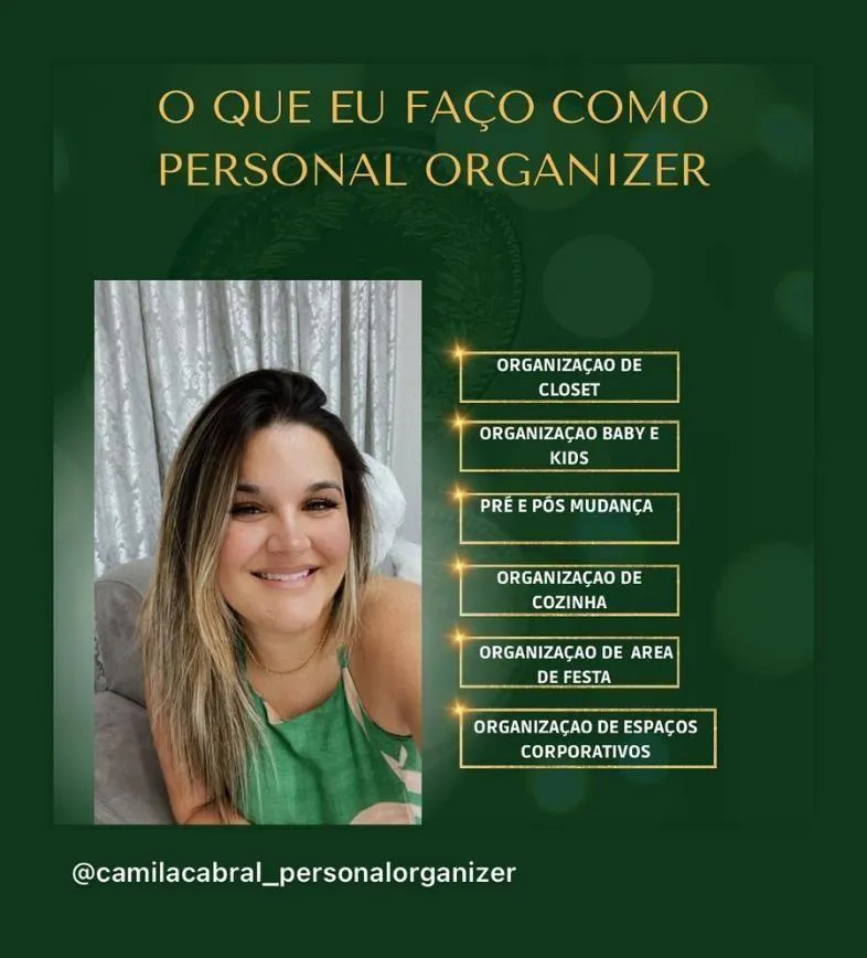 Material de divulgação de Camila Cabral Personal Organizer